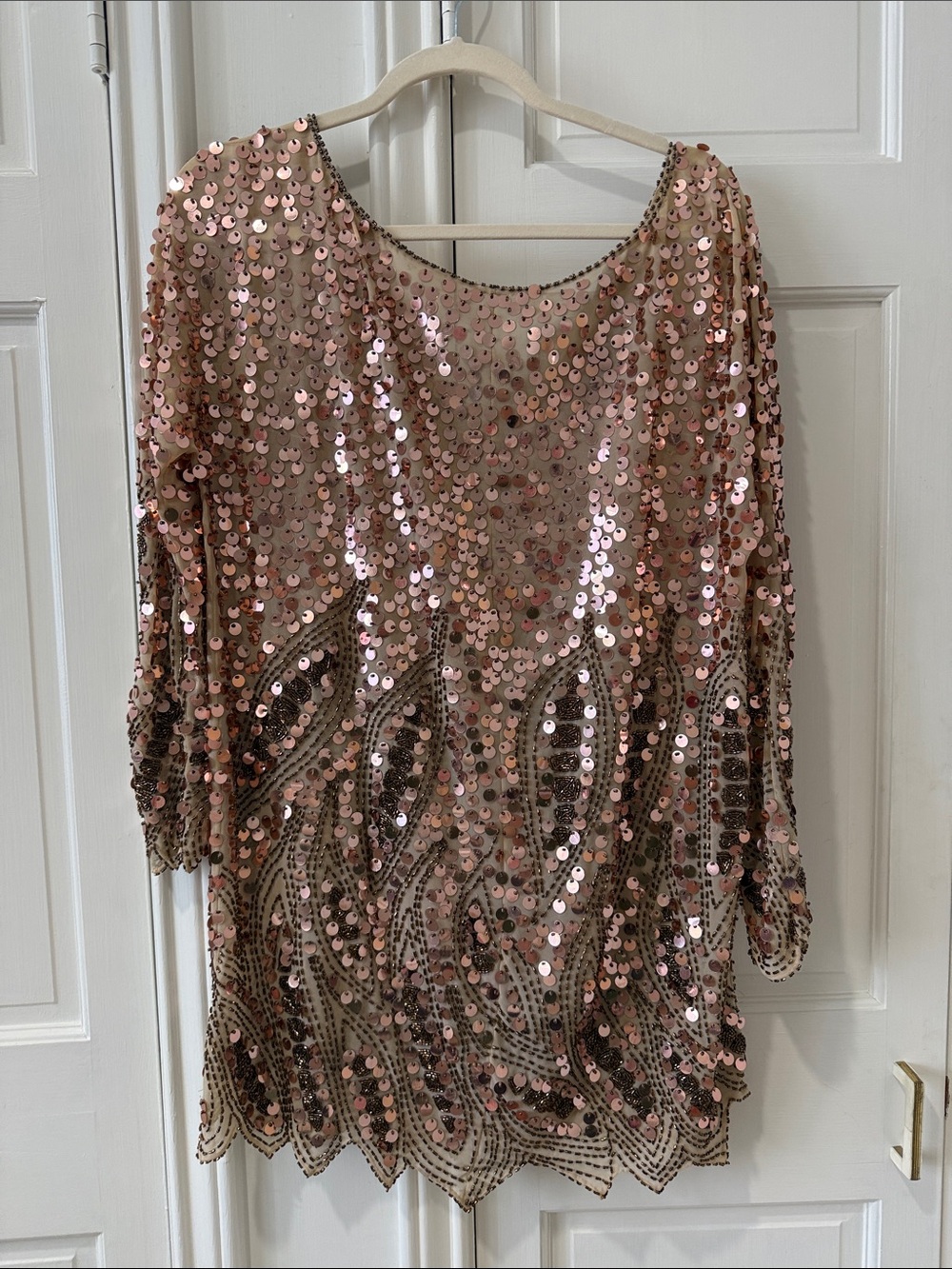 Sequined Rose Gold Tunic Top or Dress